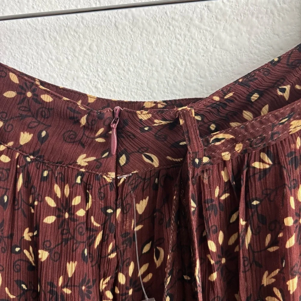 NWT Cleobella Organic Skirt Zadia Block Print Red Cream Floral Lined Maxi M